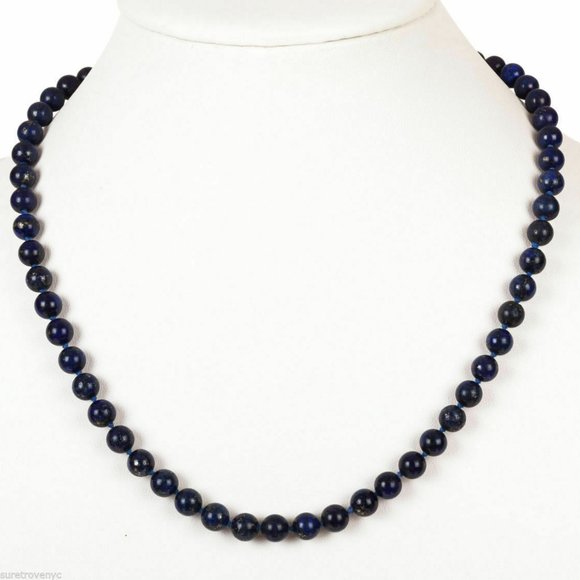 14 kt Yellow Gold and Lapis Lazuli Bead Necklace
